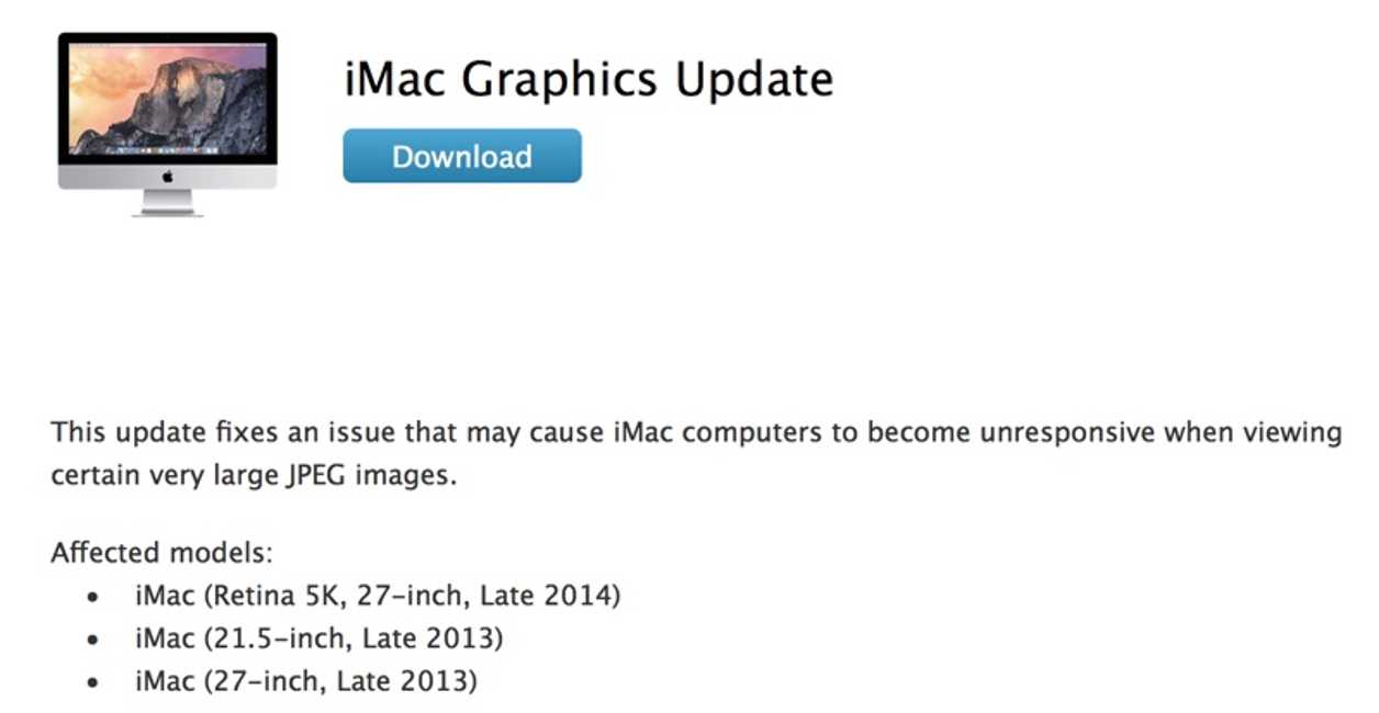 iMac opdatering