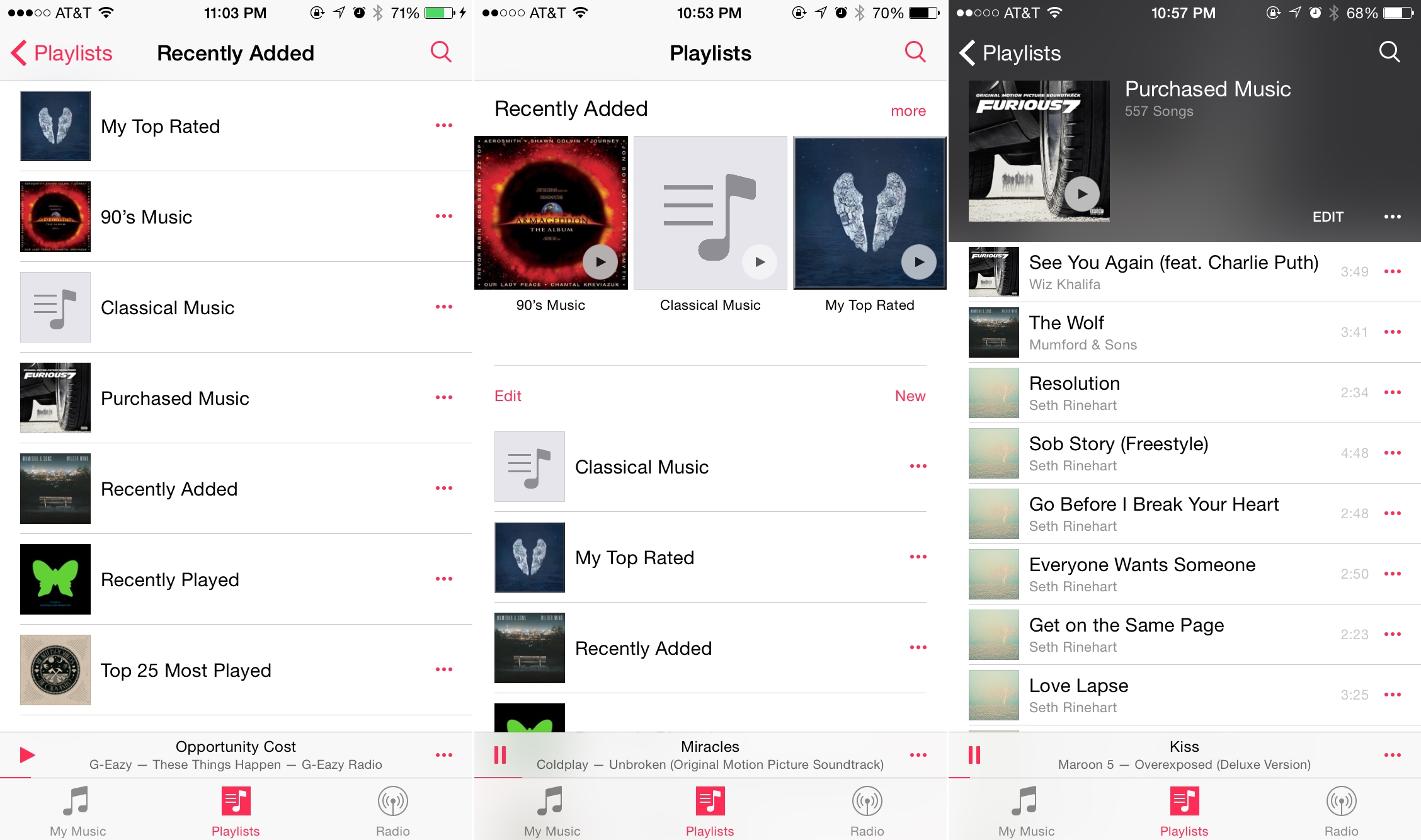 Application Liste de lecture musicale iOS 8.4