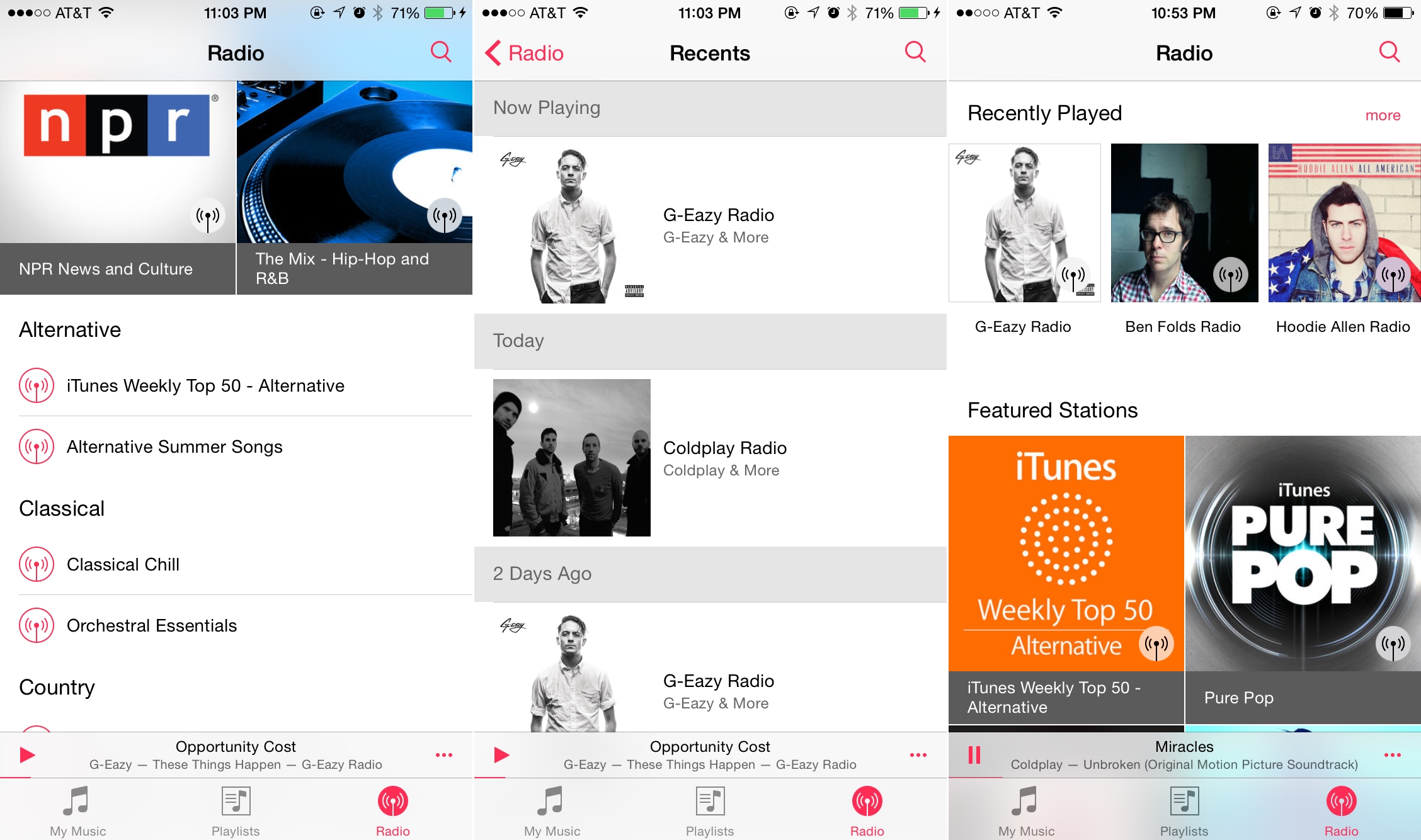 Application iTunes Radio Musique pour iOS 8.4