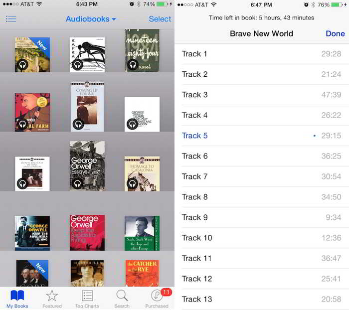 iOS 8.4 audiobooks