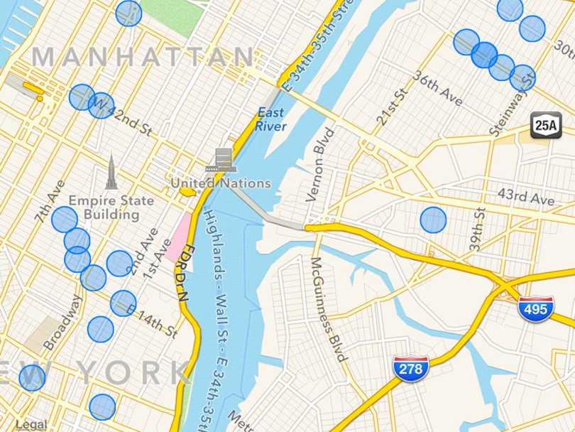 iOS 8 emplacements fréquents