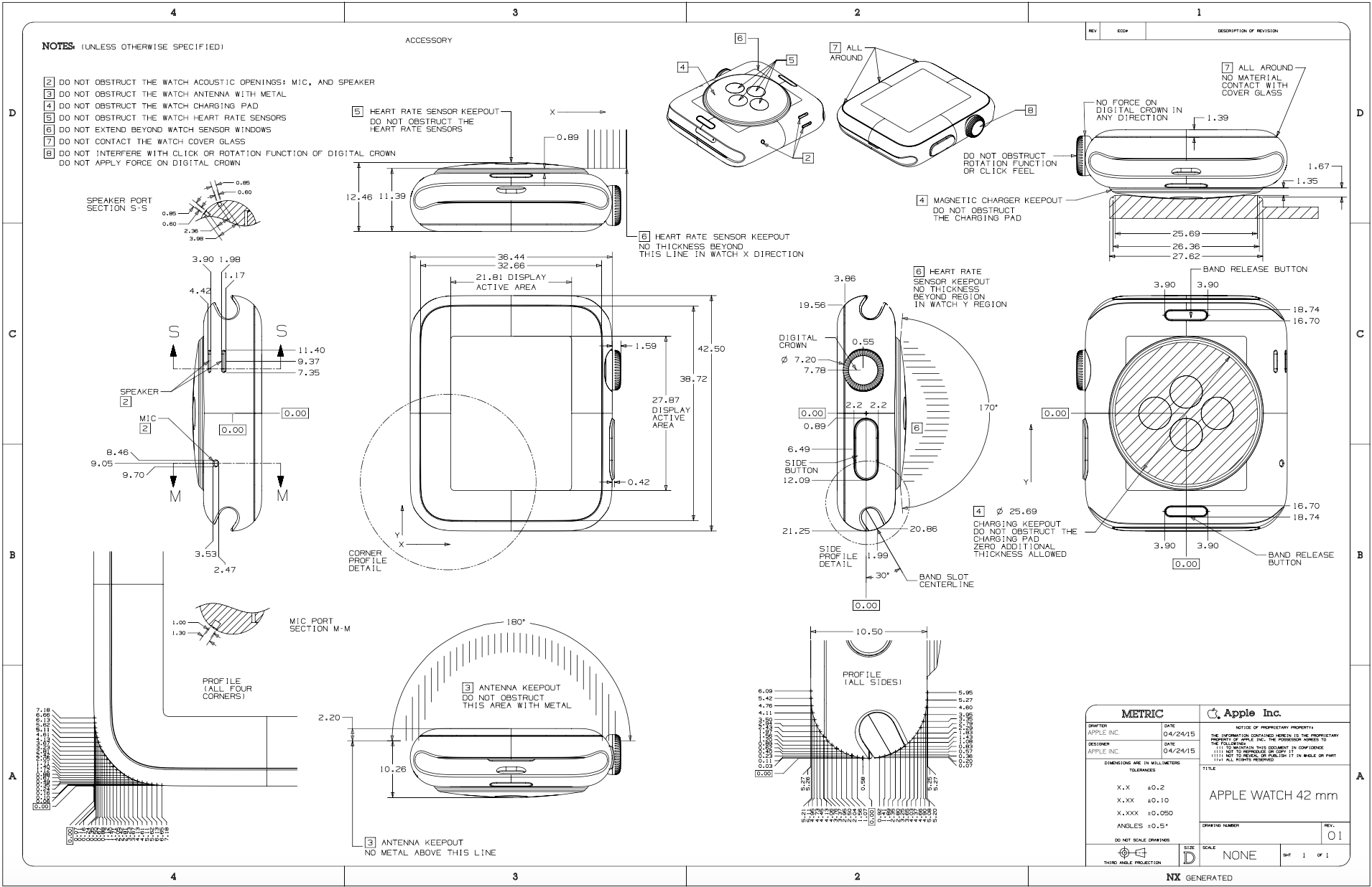 Apple Watch schema dimensiuni - iDevice.ro