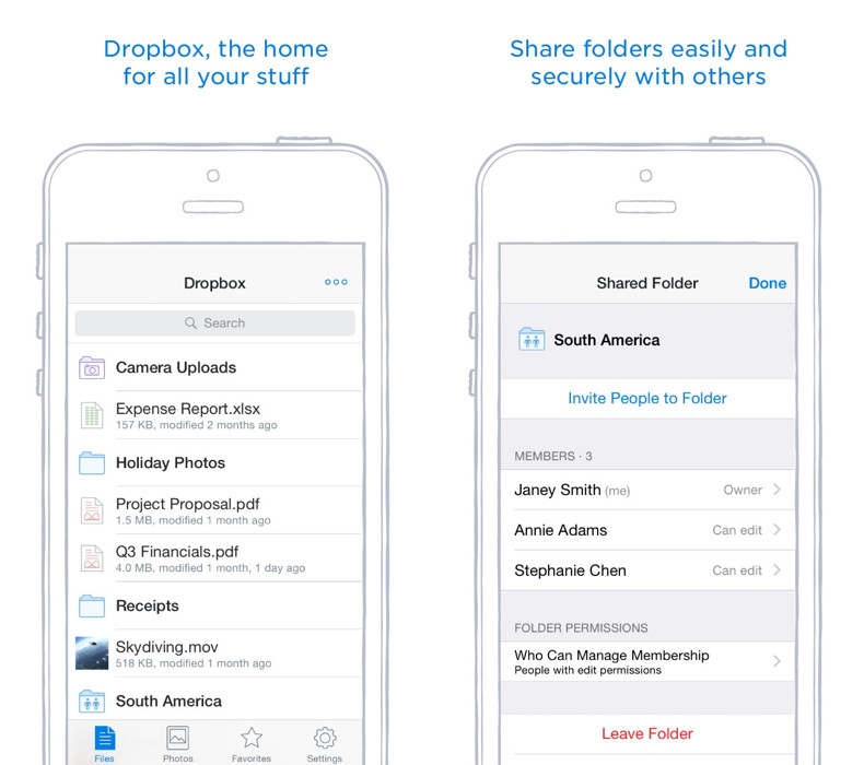 Dropbox iOS 8