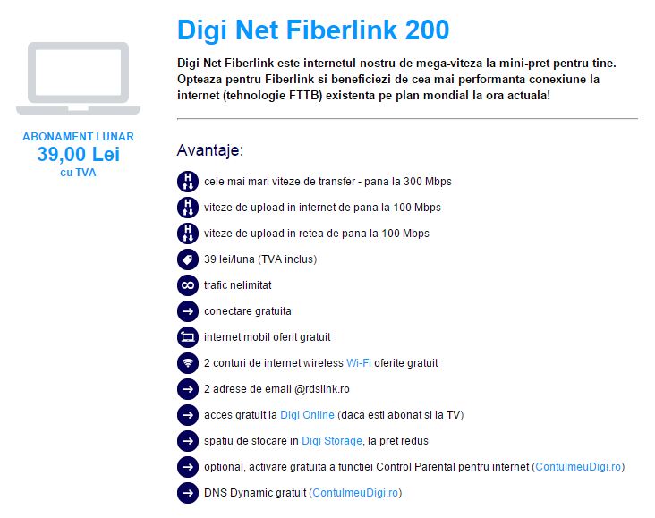 RCS RDS erhöht die Geschwindigkeit von Digi Net Fiberlink 200