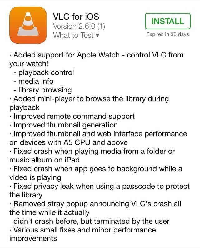 VLC Apple Watch