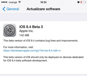iOS bêta 8.4 3