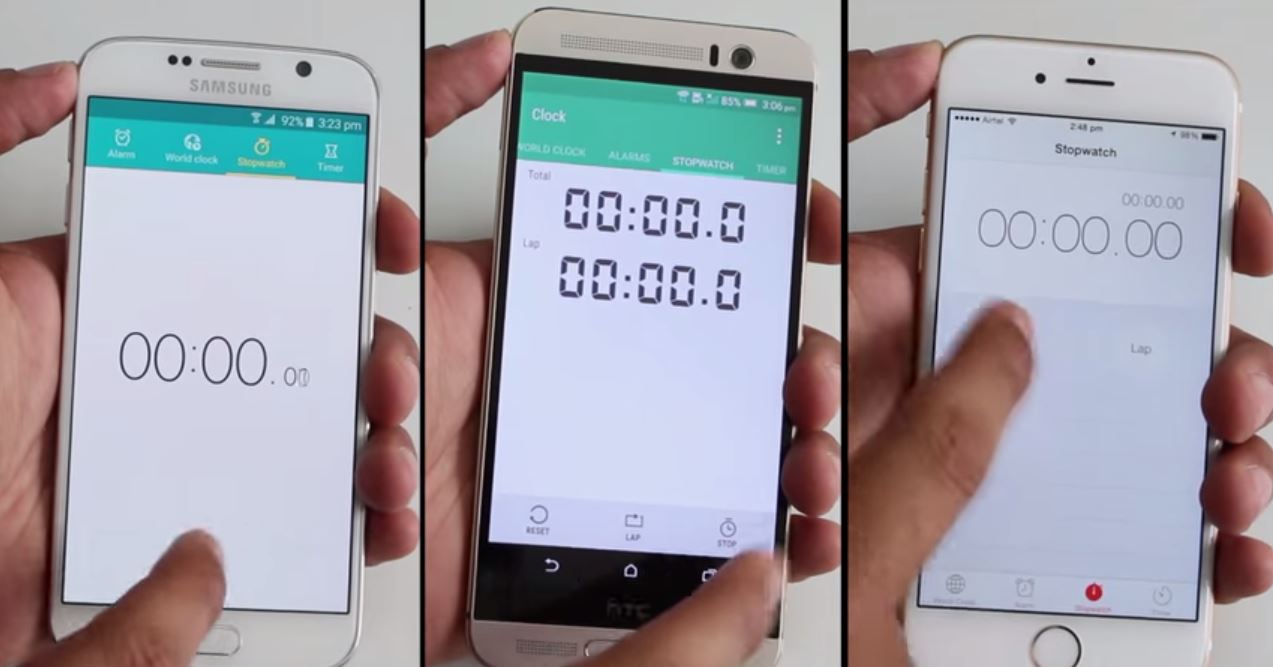 Prueba de velocidad iPhone 6 vs HTC ONE M9 vs Samsung Galaxy S6