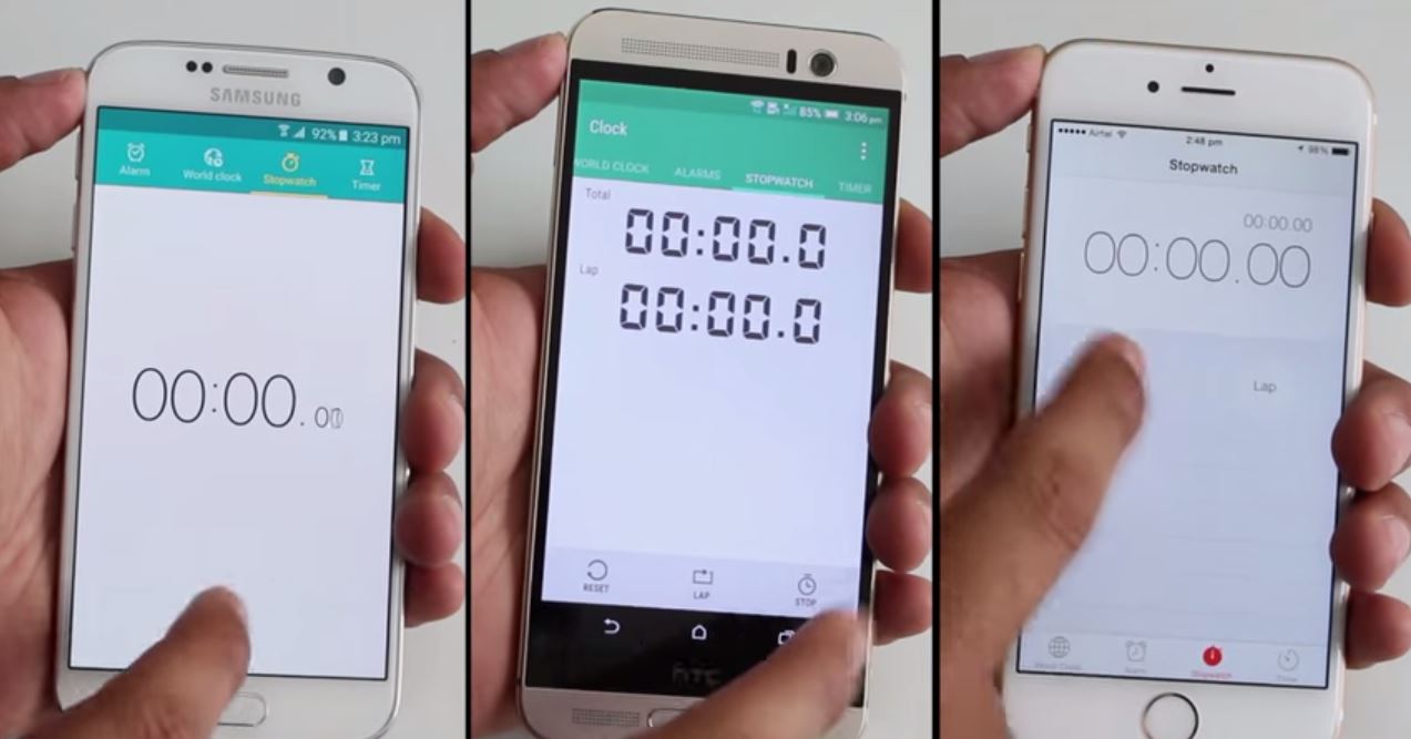 iPhone 6 vs HTC ONE M9 vs Samsung Galaxy S6 nopeustesti