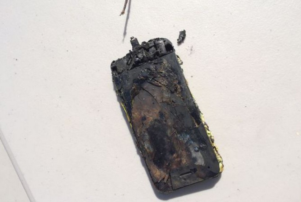 iPhone catches fire