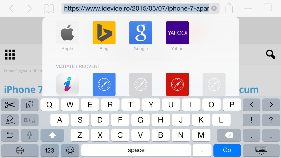 tastatura iOS 8 SwipeSelect - iDevice.ro