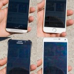 test ekranu wyświetlacza obrazu na zewnątrz iPhone 6 vs Galaxy S6 vs One M9 vs Galaxy Note 6 3