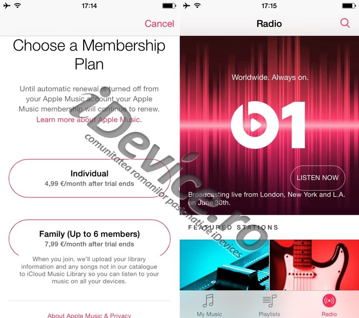 Abonnementpreis für Apple Music Europe