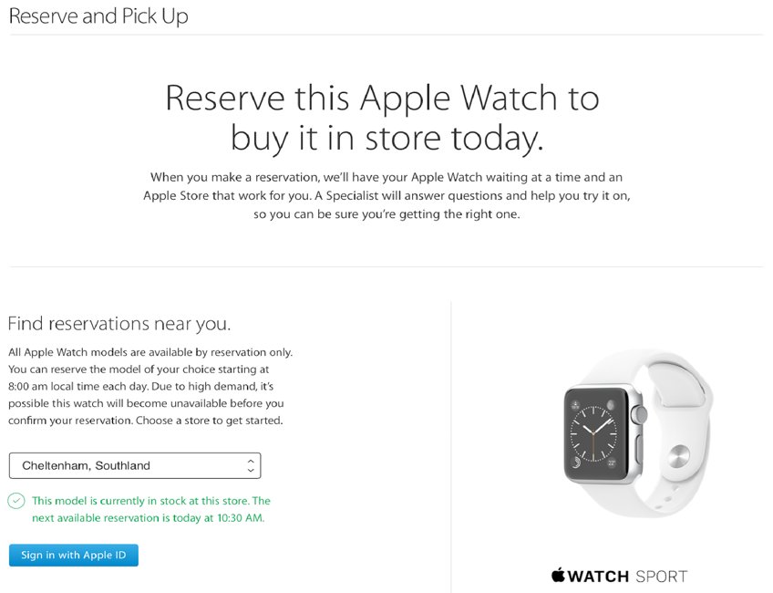 Achat dans la boutique Apple Watch