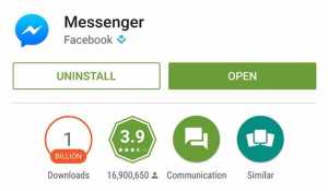 Facebook Messenger 1 miljardi latausta