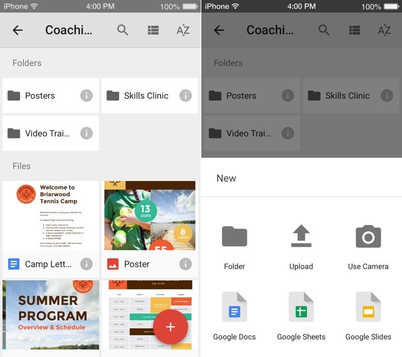 Diseño de materiales de Google Drive