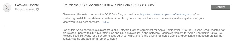 OS X 10.10.4 build 14E33b