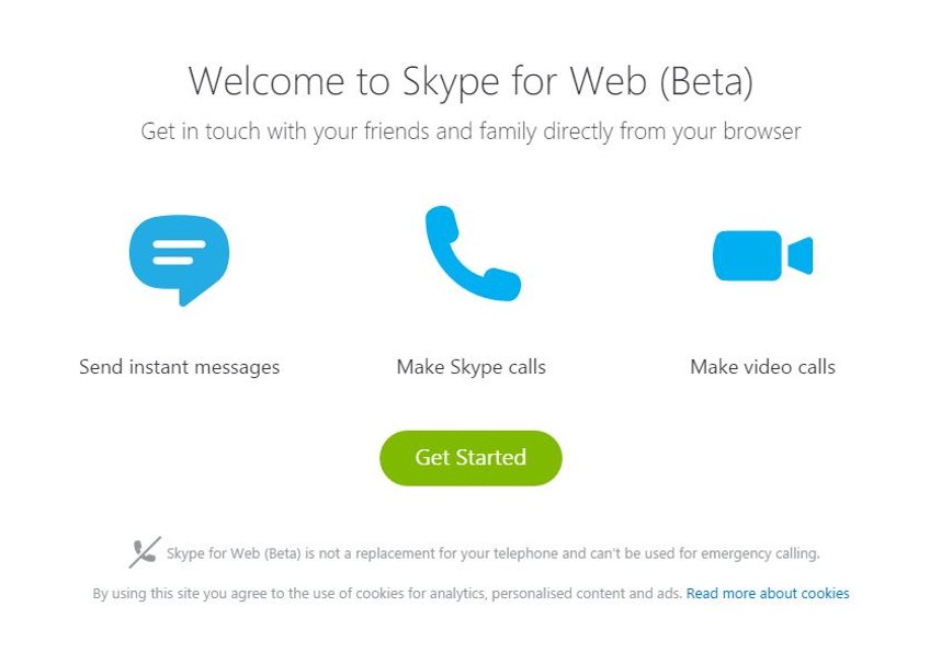 Skype på webben beta Rumänien