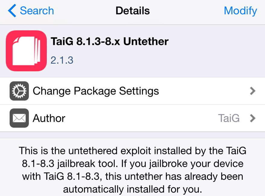 TaiG 8.1.3-8.x Untether