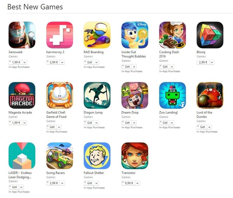 meilleure nouvelle boutique d'applications de jeux