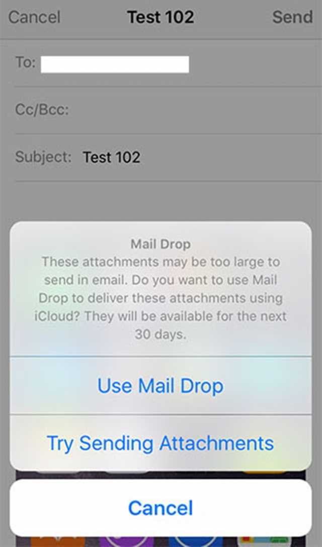 iOS 9 permite trimiterea de atasamente email mari prin iCloud Mail Drop