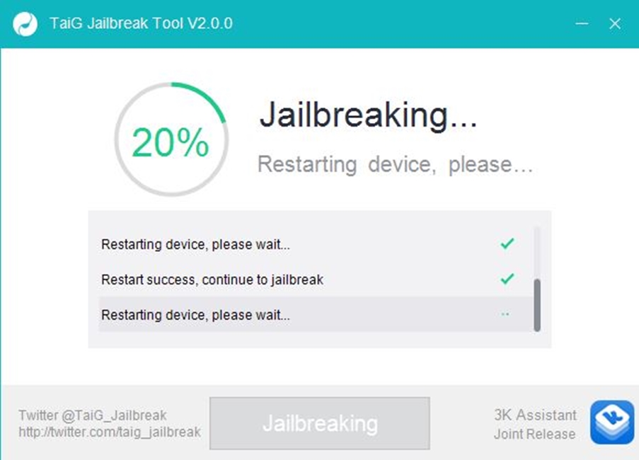 iOS 8.3 jailbreak stuck at 20%