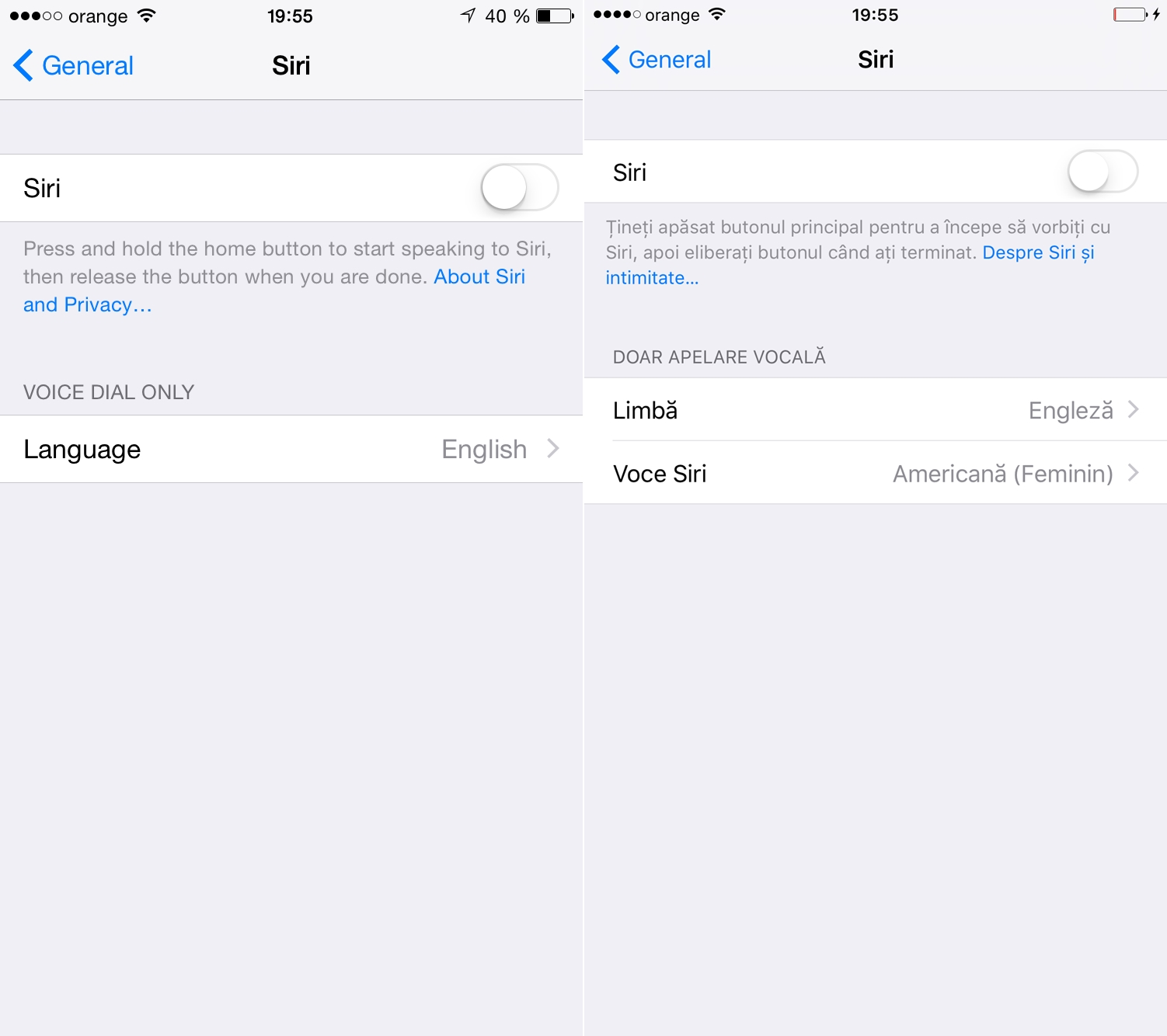 iOS 8.3 vs iOS 9 comparatie 2