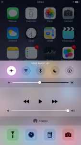 iOS 9 Control Center -tilausvahvistus