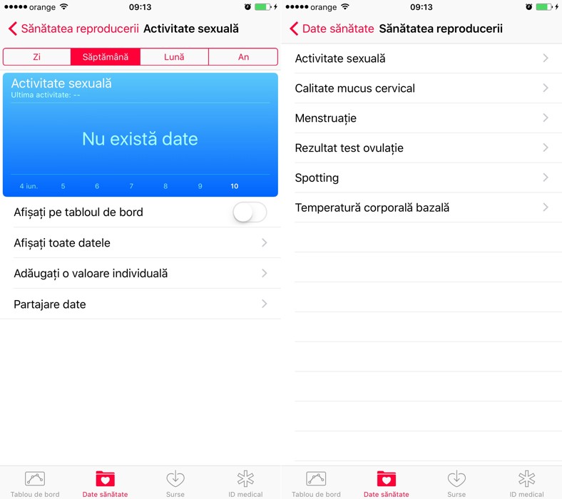 iOS 9 Sanatate sexuala