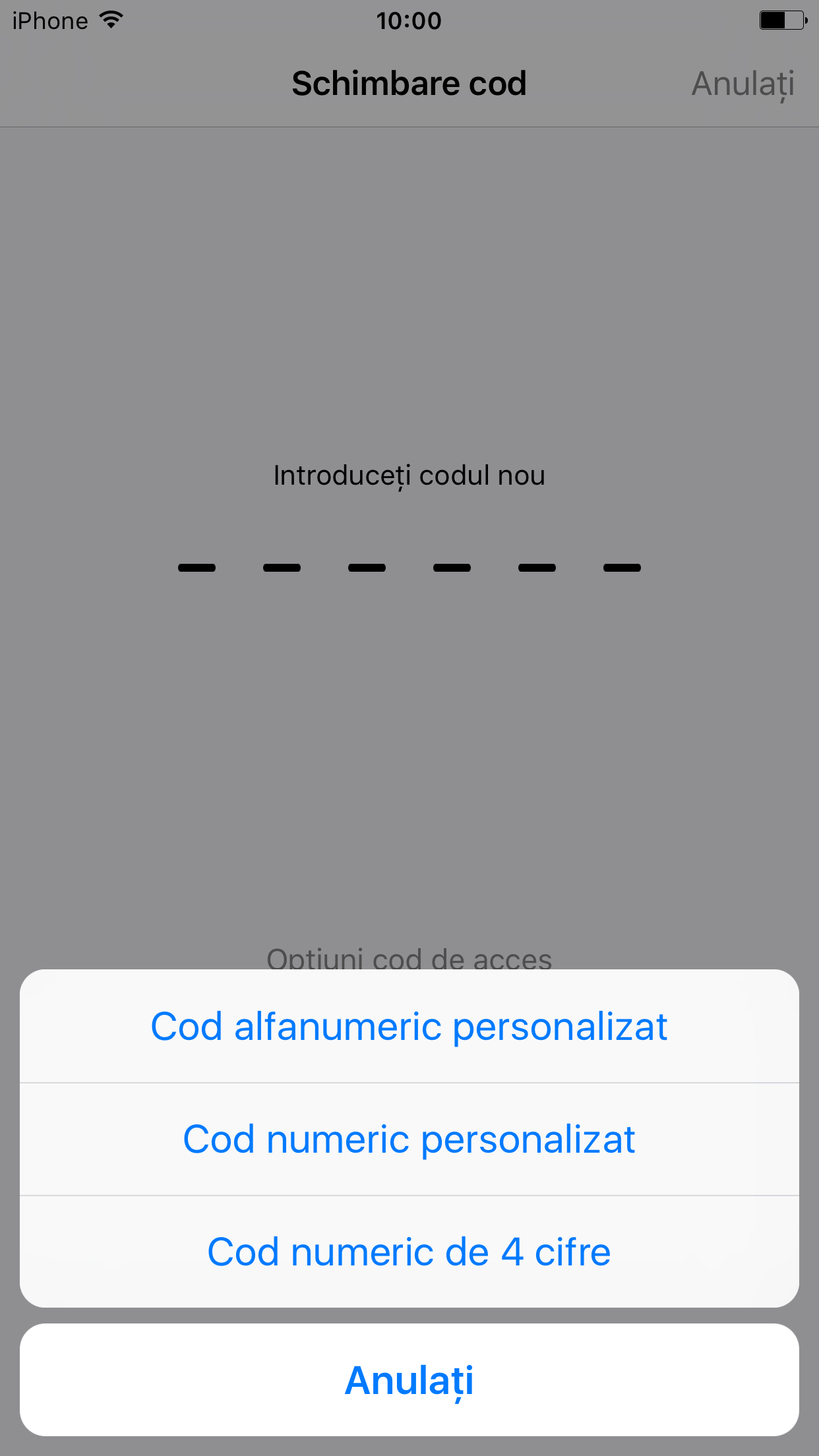 iOS 9 cod de blocare 6 cifre 1