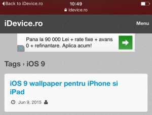 Ritorno dell'applicazione iOS 9