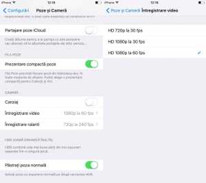 Resolución de grabación de vídeo de iOS 9