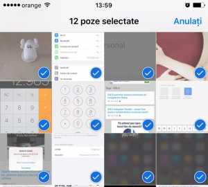 iOS 9 selectare poze gest