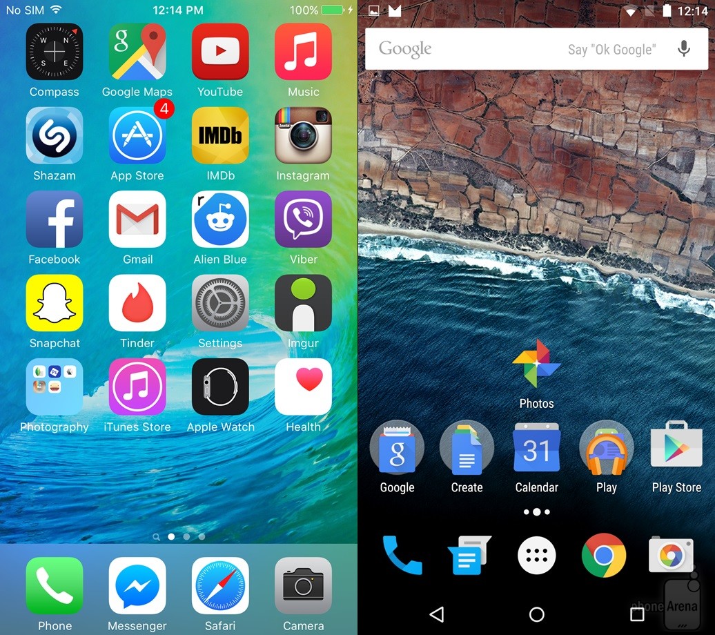 iOS 9 vs Android M - comparaison 1