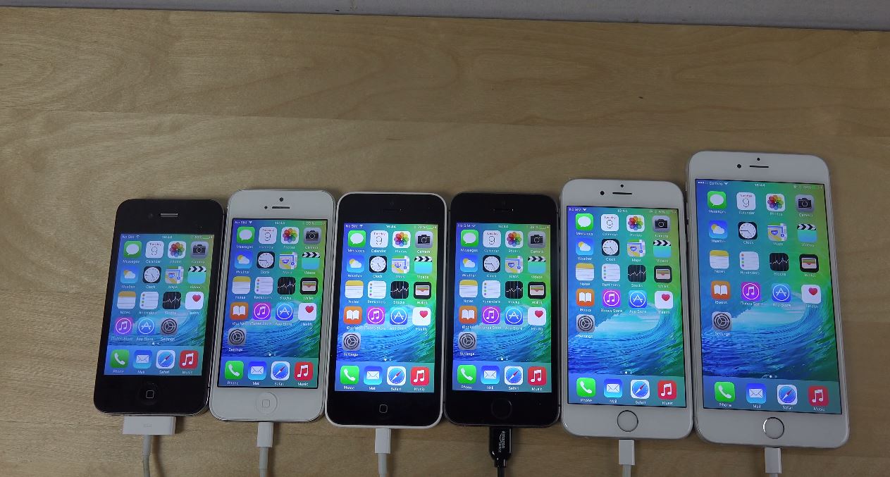 iPhone 6 Plus vs. iPhone 6 vs. iPhone 5S iPhone 5C iPhone 5 vs. iPhone'a 4S - iOS 9