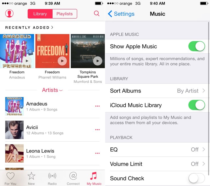 Activer l'exploit de la bibliothèque musicale iCloud