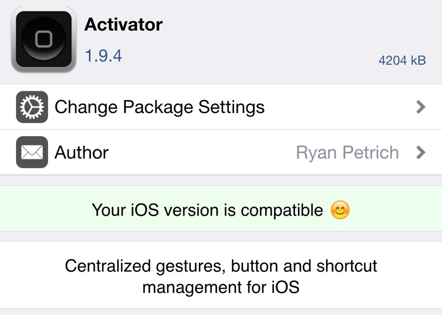 Activator 1.9.4 iOS 8.4