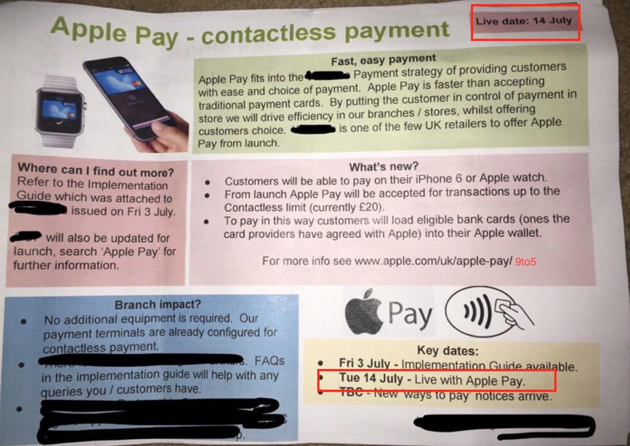 Apple Pay Europe lanseras 14 juli