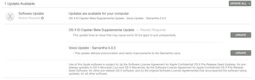 OS X El Capitan Supplemental Update