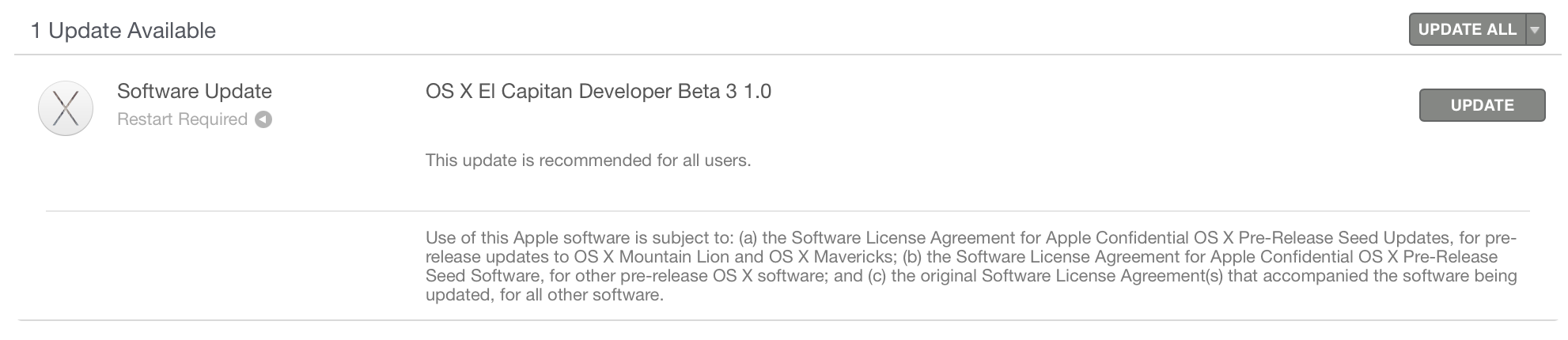 OS X El Capitan beta 3