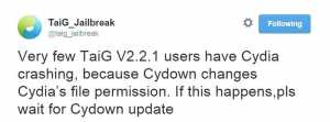 Problème TaiG 2.2.1 avec Cydia