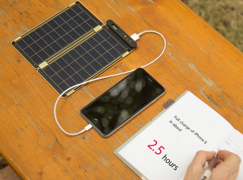 Aufladen des iPhones mit Solarpapier