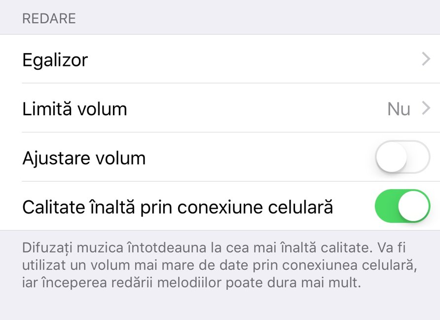iOS 9 Apple Music calitate inalta conexiune mobila