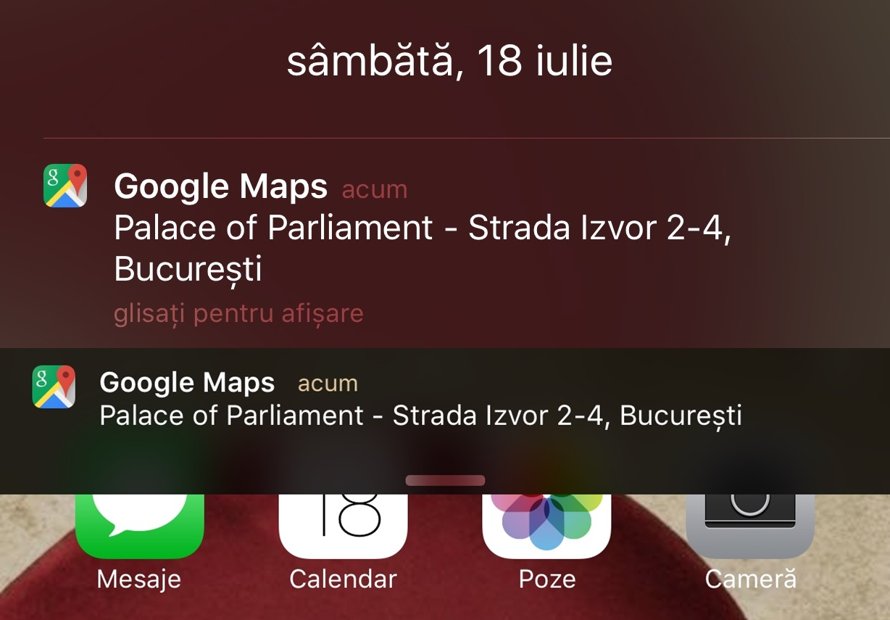 send location Google Maps iPhone and iPad notifications