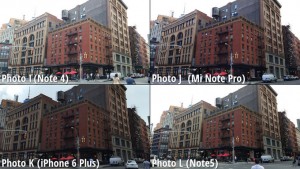 Galaxy Note 5 versus iPhone 6 Plus versus Note 4 versus MiNote cameravergelijking