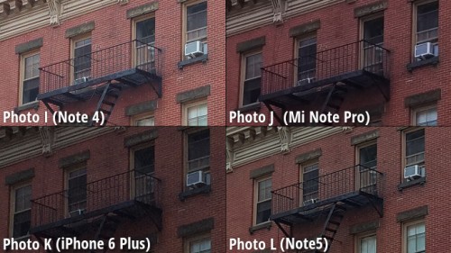 Comparaison des appareils photo Galaxy Note 5, iPhone 6 Plus, Note 4 et MiNote 7