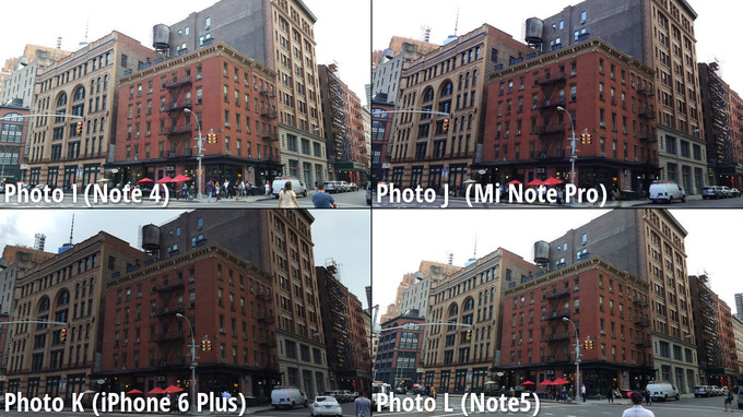 Comparaison des appareils photo Galaxy Note 5, iPhone 6 Plus, Note 4 et MiNote