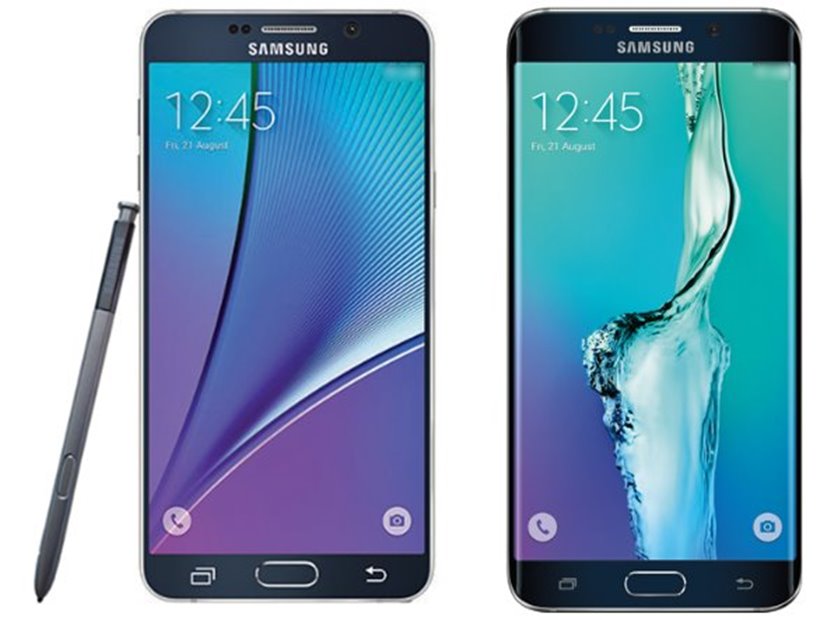 Samsung Galaxy Note 5 ja Galaxy S6 Edge painatuskuvat