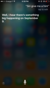 Siri besvarer præsentation iPhone 6S 9. september