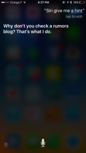 Siri besvarer præsentation iPhone 6S 9. september 2