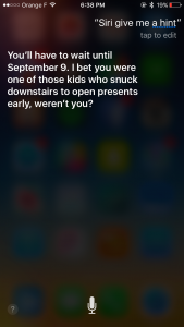 Siri répond à la présentation de l'iPhone 6S 9 le 3 septembre